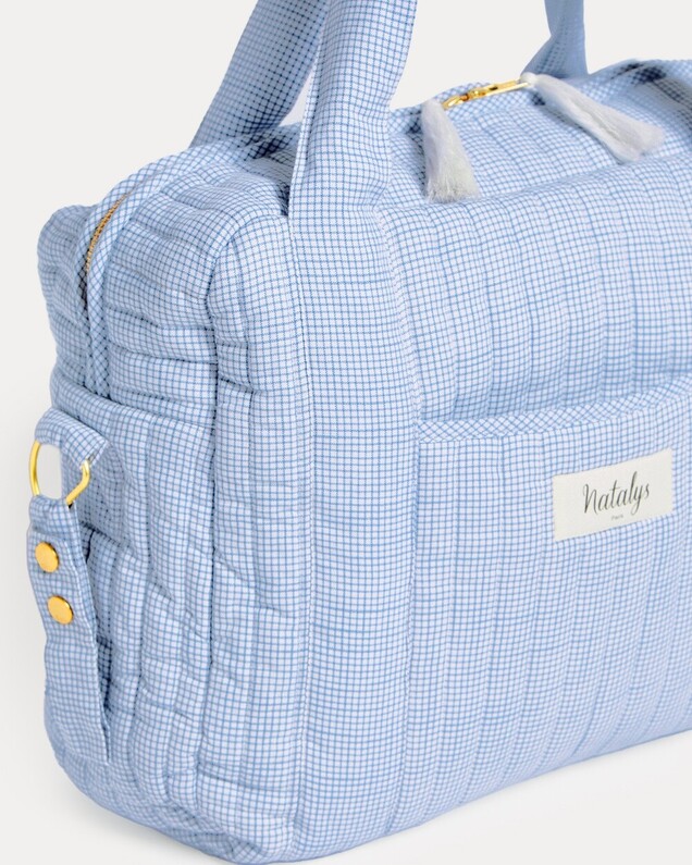 Auguste changing bag Blue check print Natalys