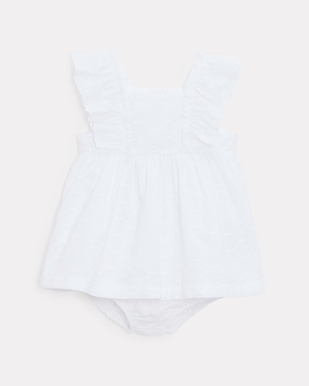 Eglantine sleeveless embroidery dress Off-white colour  Natalys