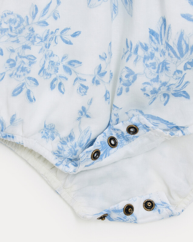 Célestine cotton gauze romper Porcelain print  Natalys