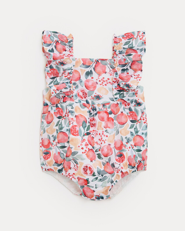 Domitille romper with straps Pomegranate print  Natalys