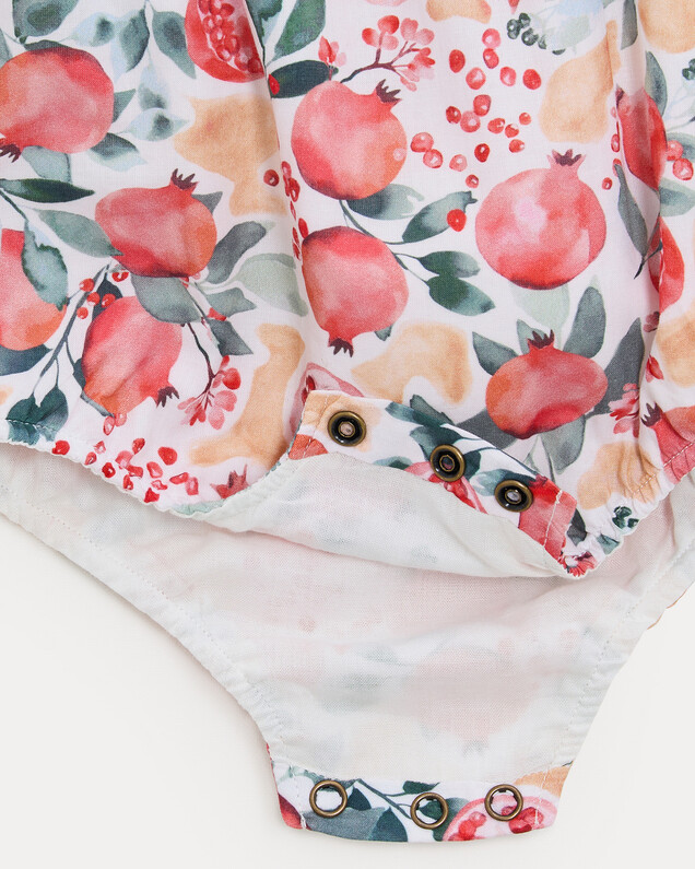 Domitille romper with straps Pomegranate print  Natalys