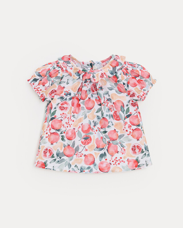 Thelma short-sleeved blouse Pomegranate print  Natalys