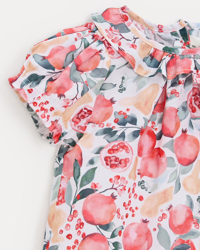 Thelma short-sleeved blouse Pomegranate print  Natalys