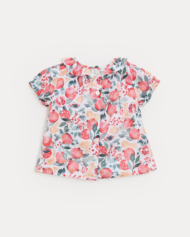 Thelma short-sleeved blouse Pomegranate print  Natalys