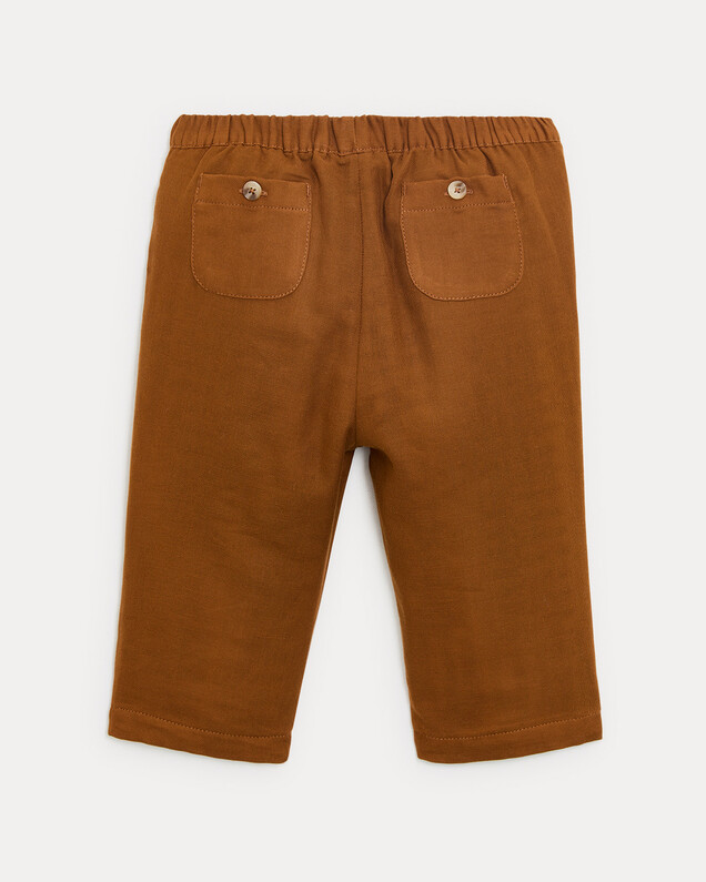 Achille cotton gauze trousers Hazelnut colour  Natalys