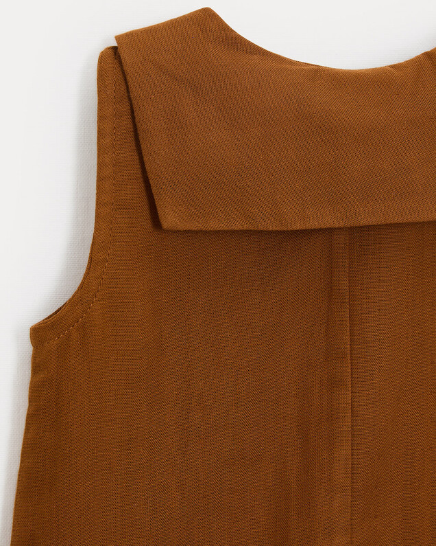 Ernest short jumpsuit with sailor collar Hazelnut colour  Natalys