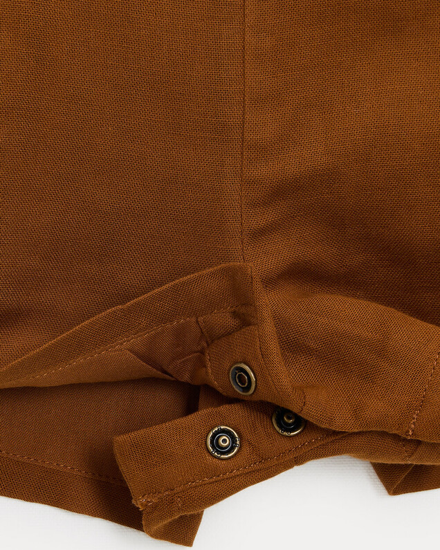 Edgar cotton gauze short dungarees Hazelnut colour  Natalys
