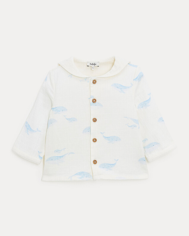 Augustin long-sleeved shirt Whale print  Natalys