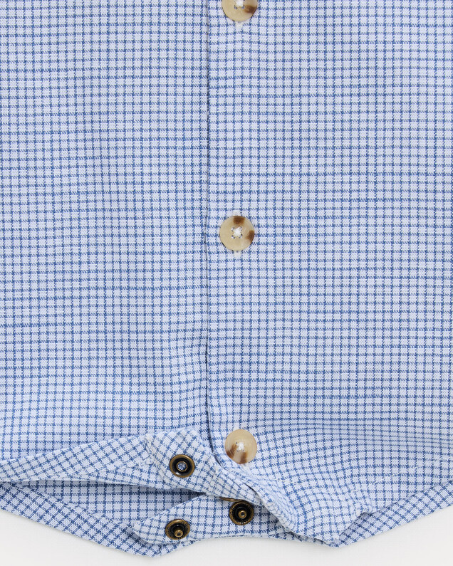 Ernest short jumpsuit with sailor collar Blue check print  Natalys