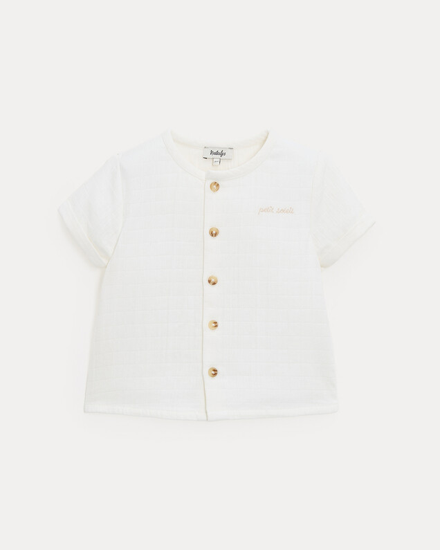 Theodore short-sleeved shirt Off-white colour  Natalys