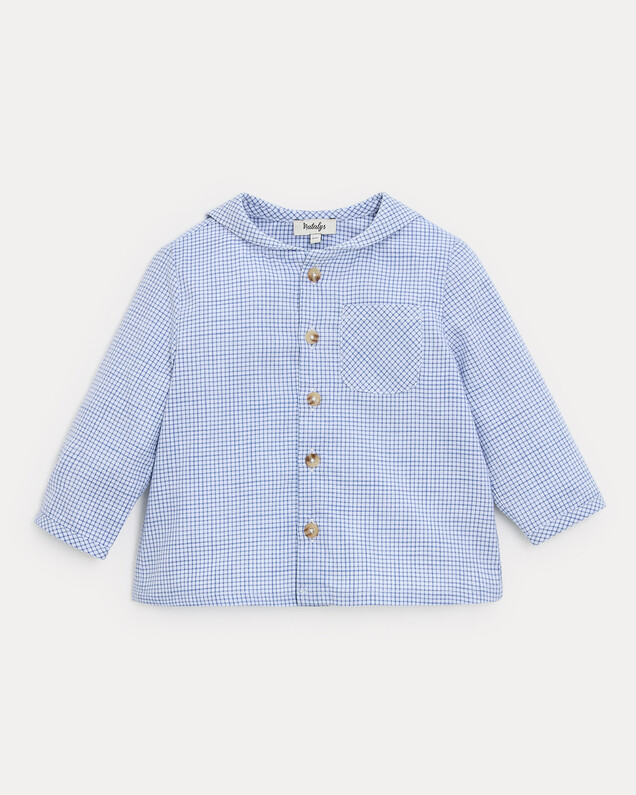 Augustin long-sleeved shirt Blue check print  Natalys