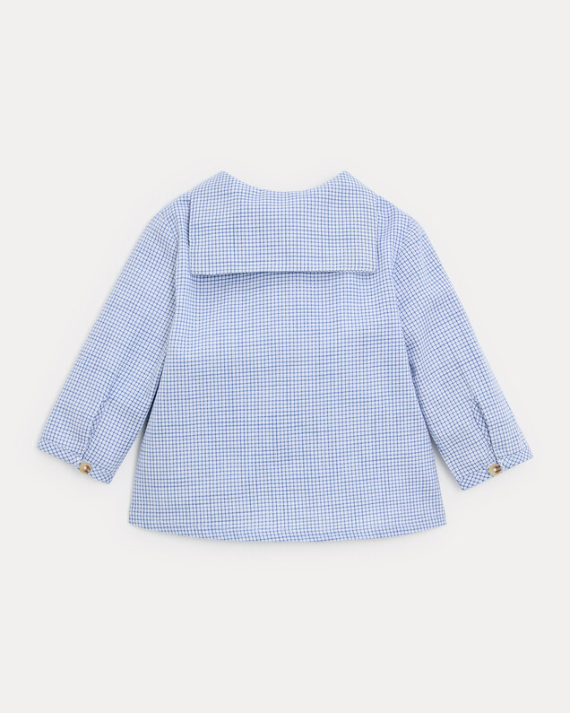 Augustin long-sleeved shirt Blue check print  Natalys