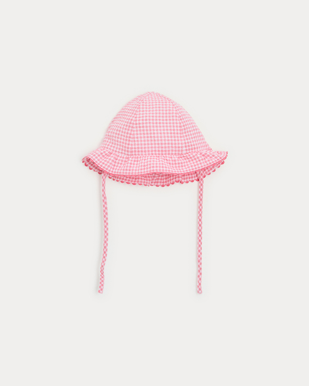 Lison seersucker hat Pomegranate gingham print Natalys