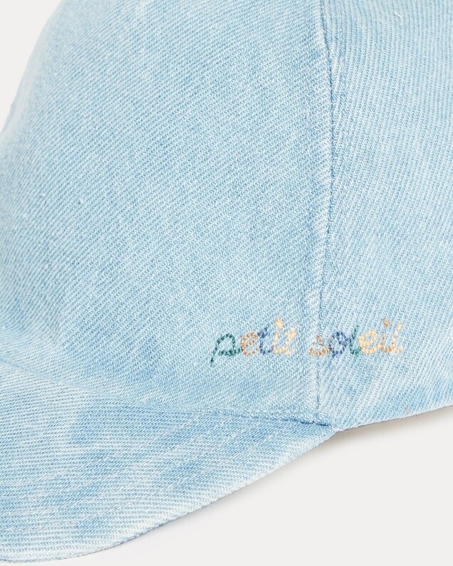 Gabin embroidered denim cap Blue colour  Natalys