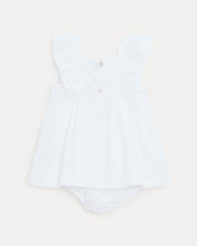 Eglantine sleeveless embroidery dress Off-white colour  Natalys