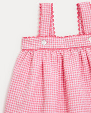 Romane seersucker dress with straps Pomegranate gingham print  Natalys