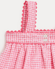 Romane seersucker dress with straps Pomegranate gingham print  Natalys