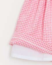 Romane seersucker dress with straps Pomegranate gingham print  Natalys