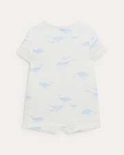 Oscar cotton gauze short jumpsuit Whale print  Natalys