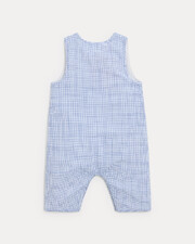 Marceau cotton canvas long jumpsuit Blue check print  Natalys