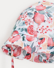Lison cotton voile hat Pomegranate print  Natalys