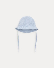 Mahault cotton canvas hat Blue check print  Natalys