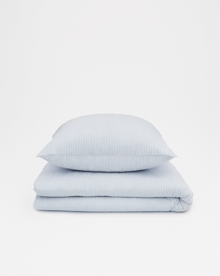 Colette bed linen set Blue sky stripes print  Natalys
