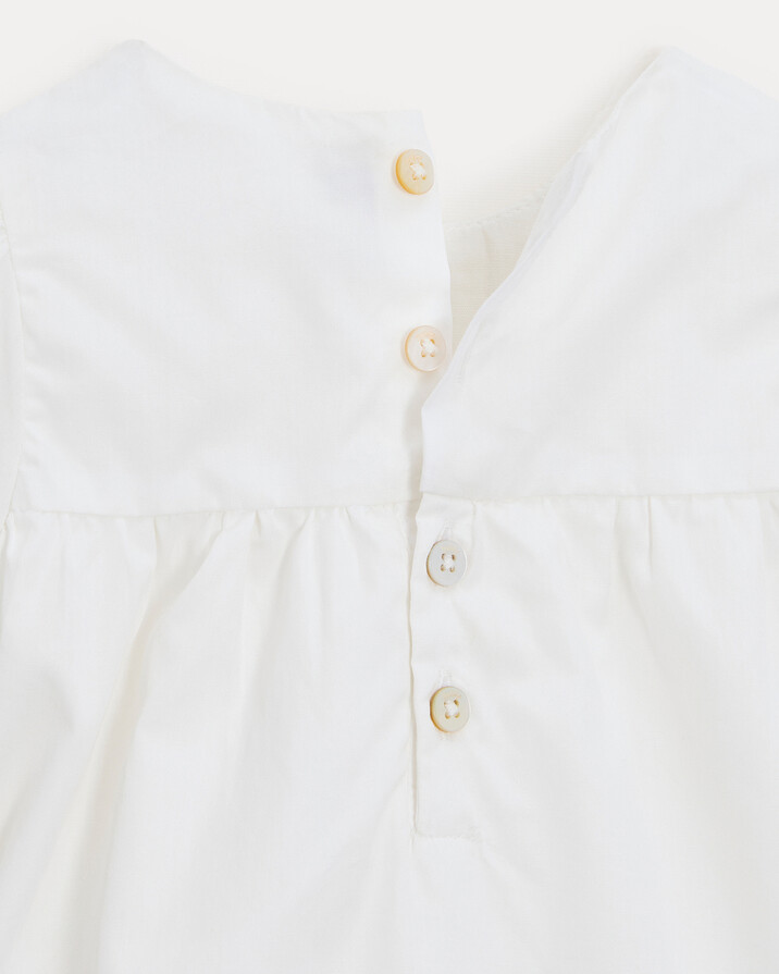 Marguerite lace-finish poplin romper Off-white colour  Natalys