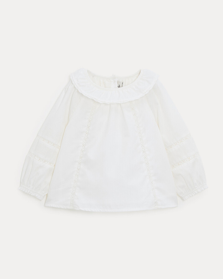 Adele long-sleeved blouse Off-white colour  Natalys