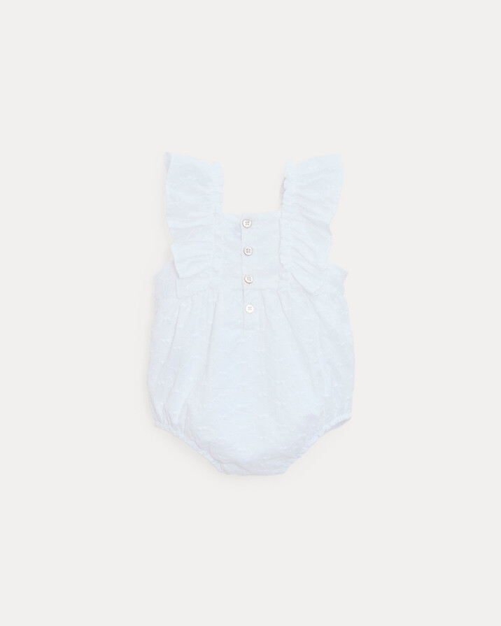 Domitille embroidered romper with straps Off-white colour  Natalys