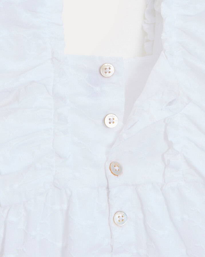 Domitille embroidered romper with straps Off-white colour  Natalys
