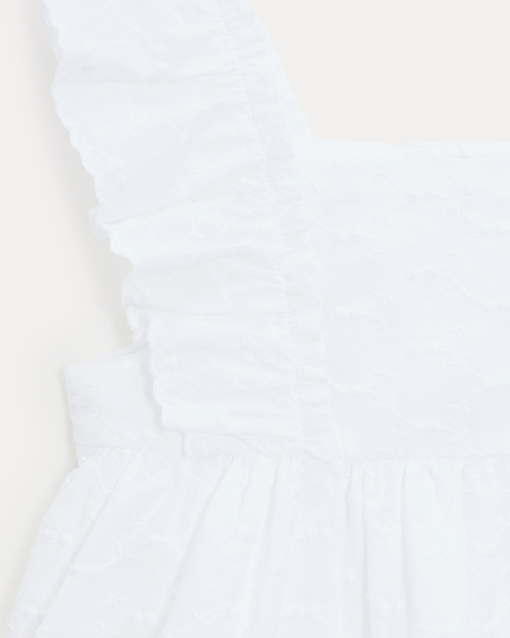 Eglantine sleeveless embroidery dress Off-white colour  Natalys