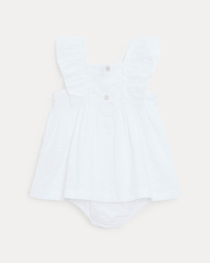Eglantine sleeveless embroidery dress Off-white colour  Natalys