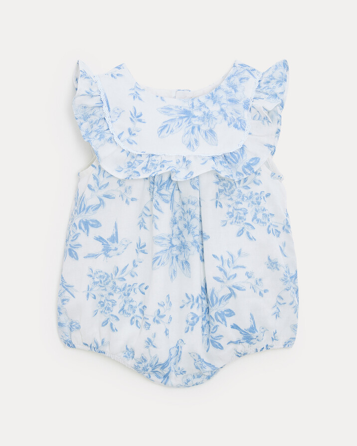 C&eacute;lestine cotton gauze romper Porcelain print  Natalys