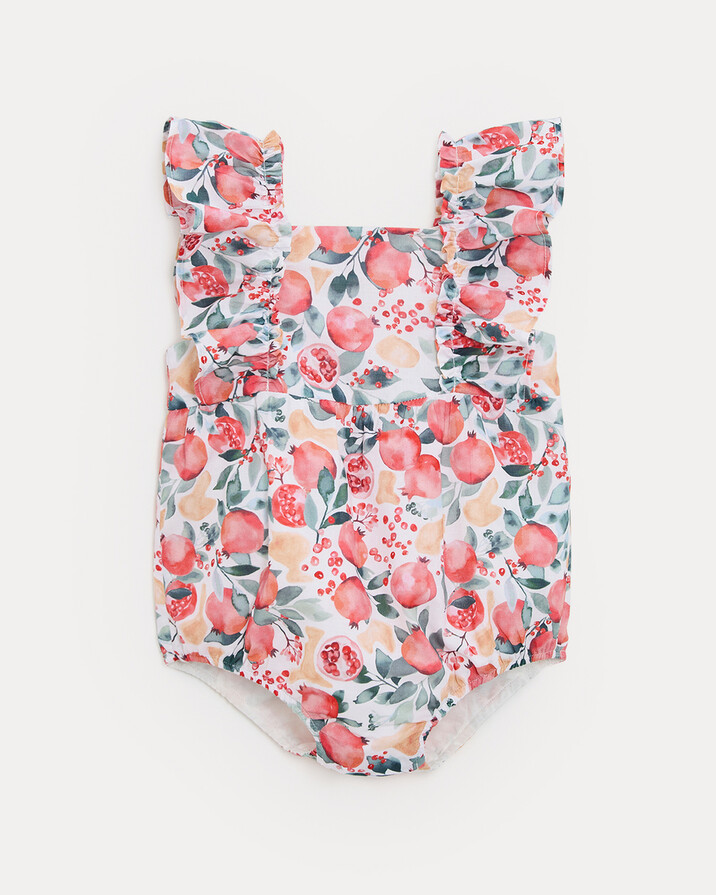 Domitille romper with straps Pomegranate print  Natalys