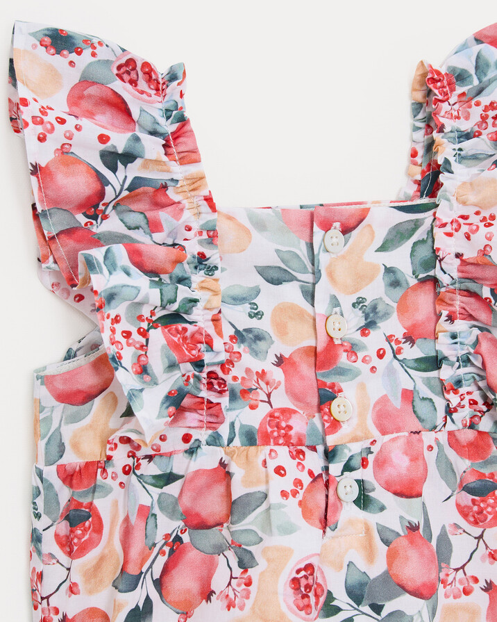 Domitille romper with straps Pomegranate print  Natalys