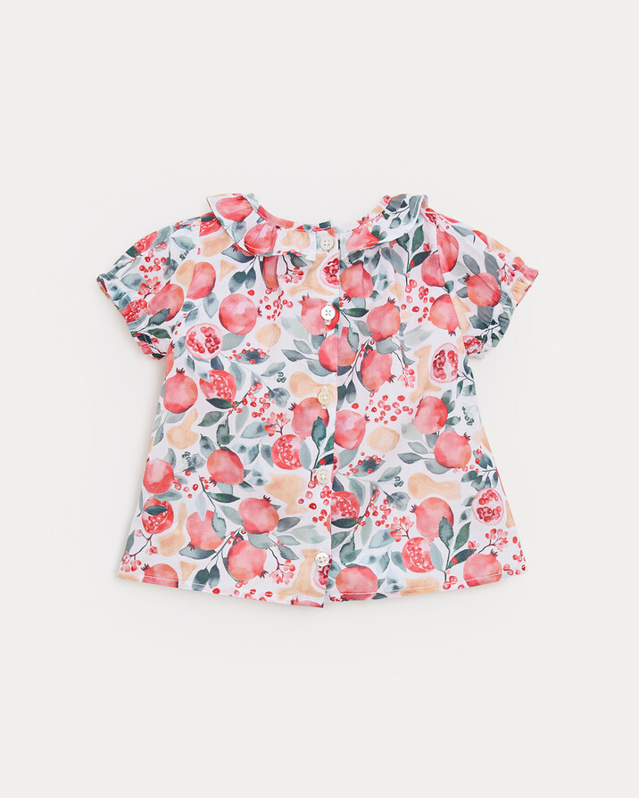 Thelma short-sleeved blouse Pomegranate print  Natalys