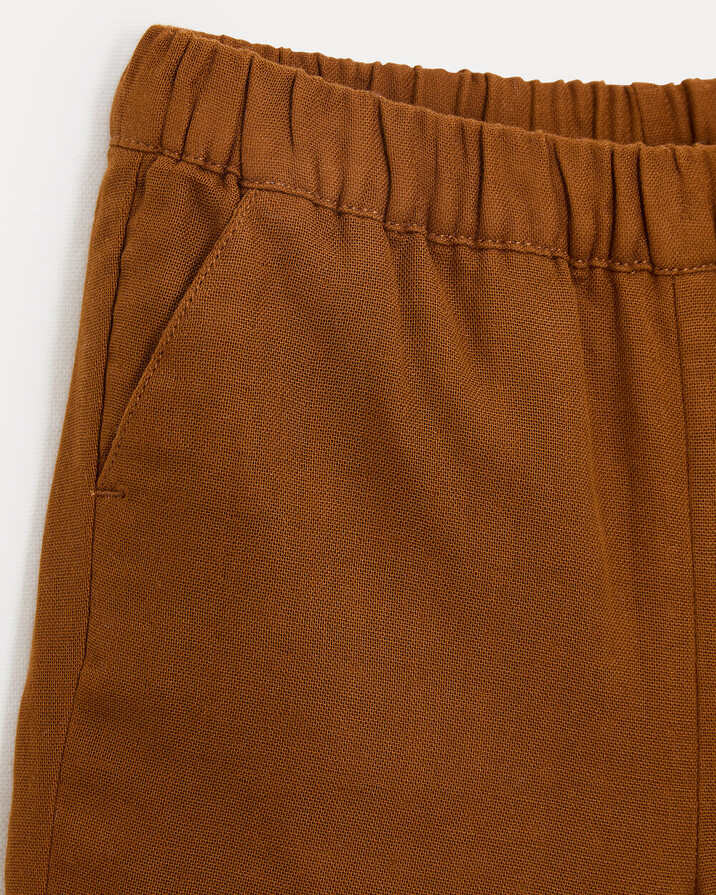 Achille cotton gauze trousers Hazelnut colour  Natalys