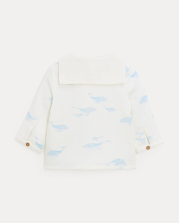 Augustin long-sleeved shirt Whale print  Natalys