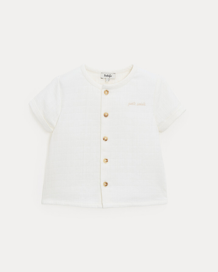 Theodore short-sleeved shirt Off-white colour  Natalys