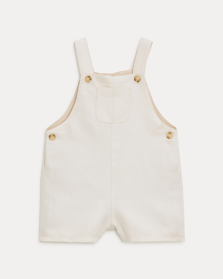Edgar short twill dungarees Beige colour  Natalys