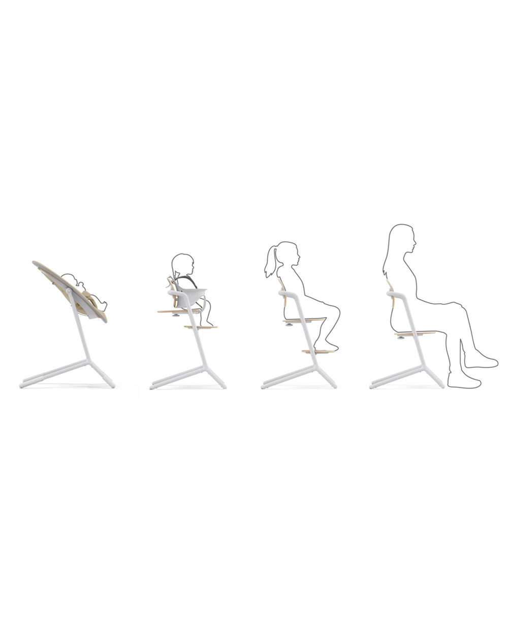 Lemo 3-in-1 high chair Sand white colour  Cybex